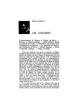 Werther, À L'opéra-Comique. — Alain Lombard Dirige Le Requiem De Verdi
