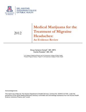 2012 Medical Marijuana for the Treatment of Migraine Headaches