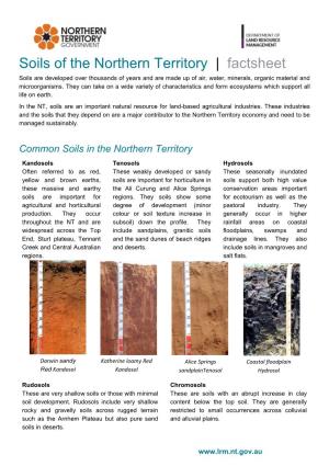 Soils of the Northern Territory Factsheet