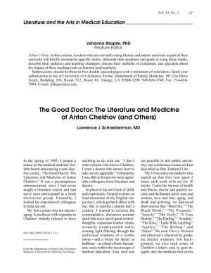 The Good Doctor: the Literature and Medicine of Anton Chekhov (And Others)