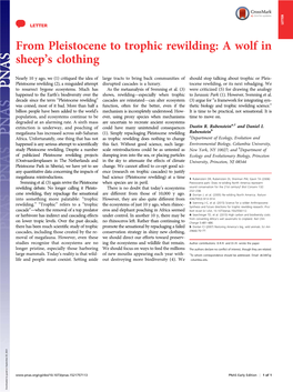 From Pleistocene to Trophic Rewilding: a Wolf in Sheepls Clothing