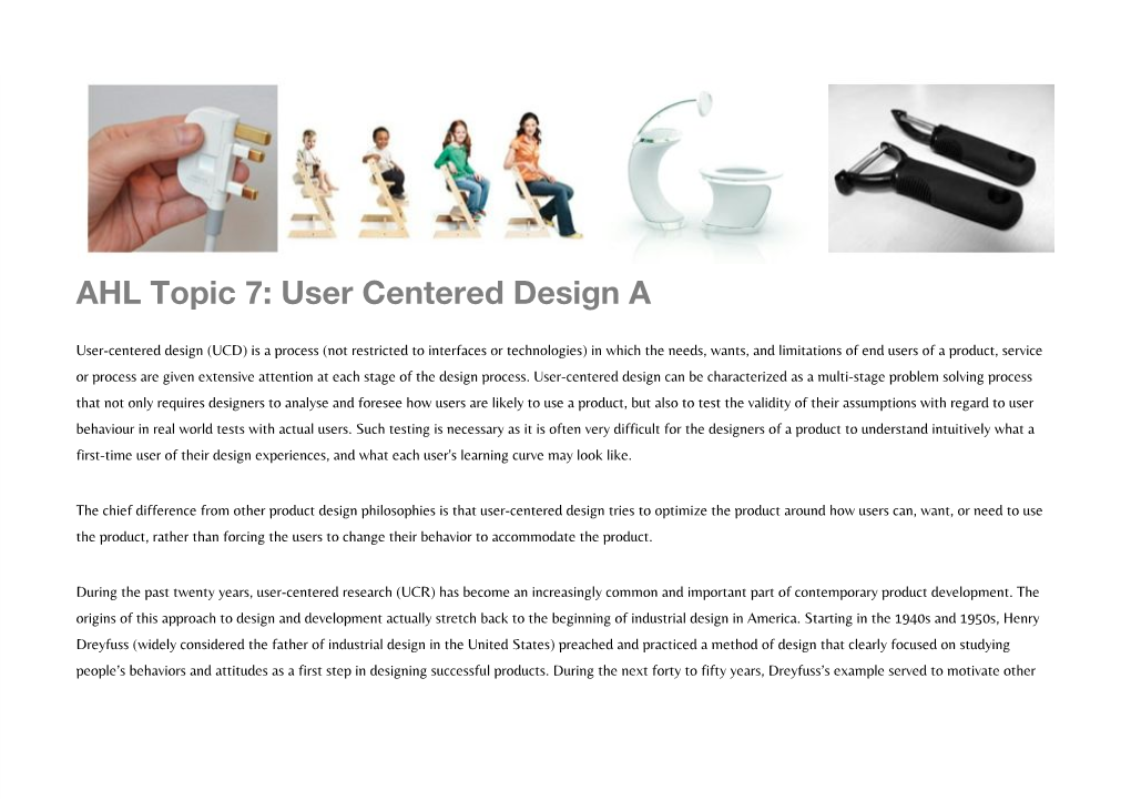 User Centered Design A