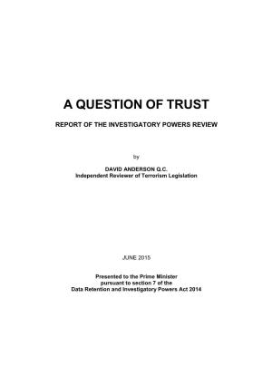 Report of the Investigatory Powers Review