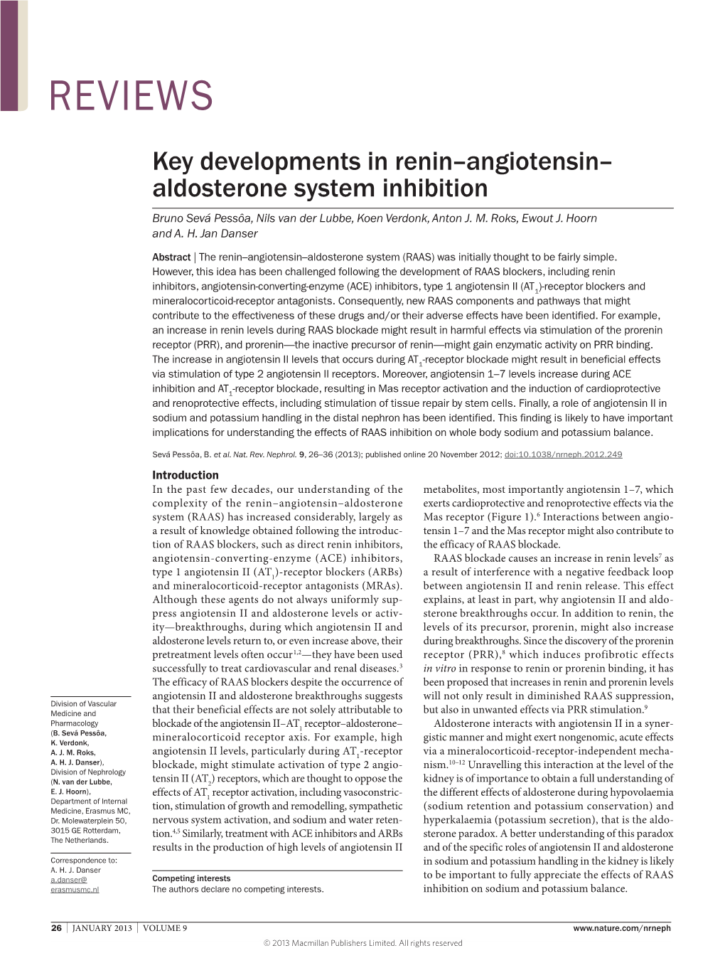 Key Developments in Renin–Angiotensin–Aldosterone System