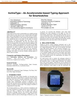 An Accelerometer-Based Typing Approach for Smartwatches