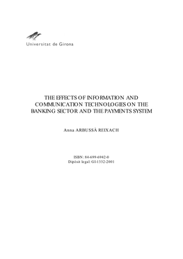 The Effects of Information and Communication Technologies on the Banking Sector and the Payments System