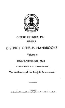 Hoshiarpur District, Vol-8 , Punjab