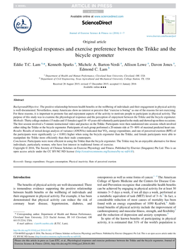 Physiological Responses and Exercise Preference Between the Trikke and the Bicycle Ergometer