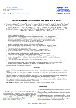 Planetary Transit Candidates in Corot-Ira01 Field