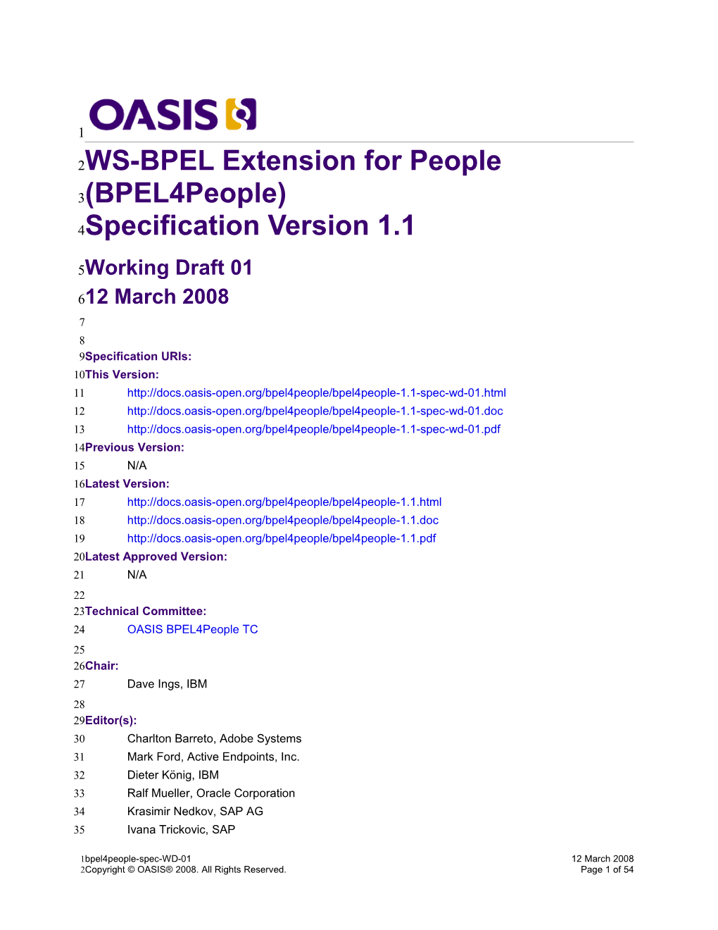 OASIS Specification Template s7