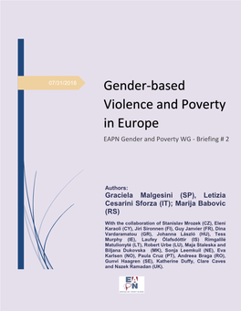 Gender-Based Violence and Poverty in Europe