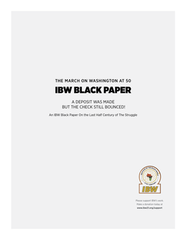 Ibw Black Paper a Deposit Was Made but the Check Still Bounced!