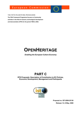 OPENHERITAGE Enabling the European Culture Economy