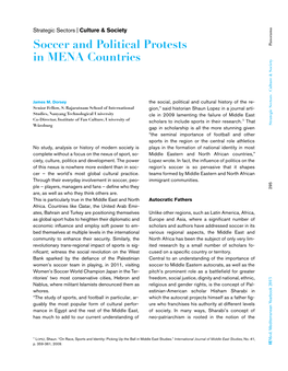 Soccer and Political Protests in MENA Countries