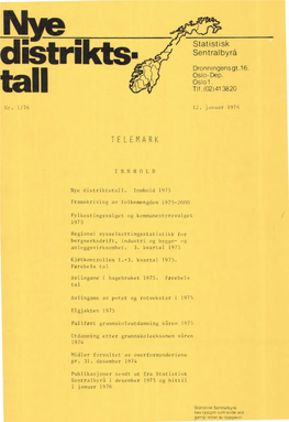 Nye Distriktstall 1976 Telemark