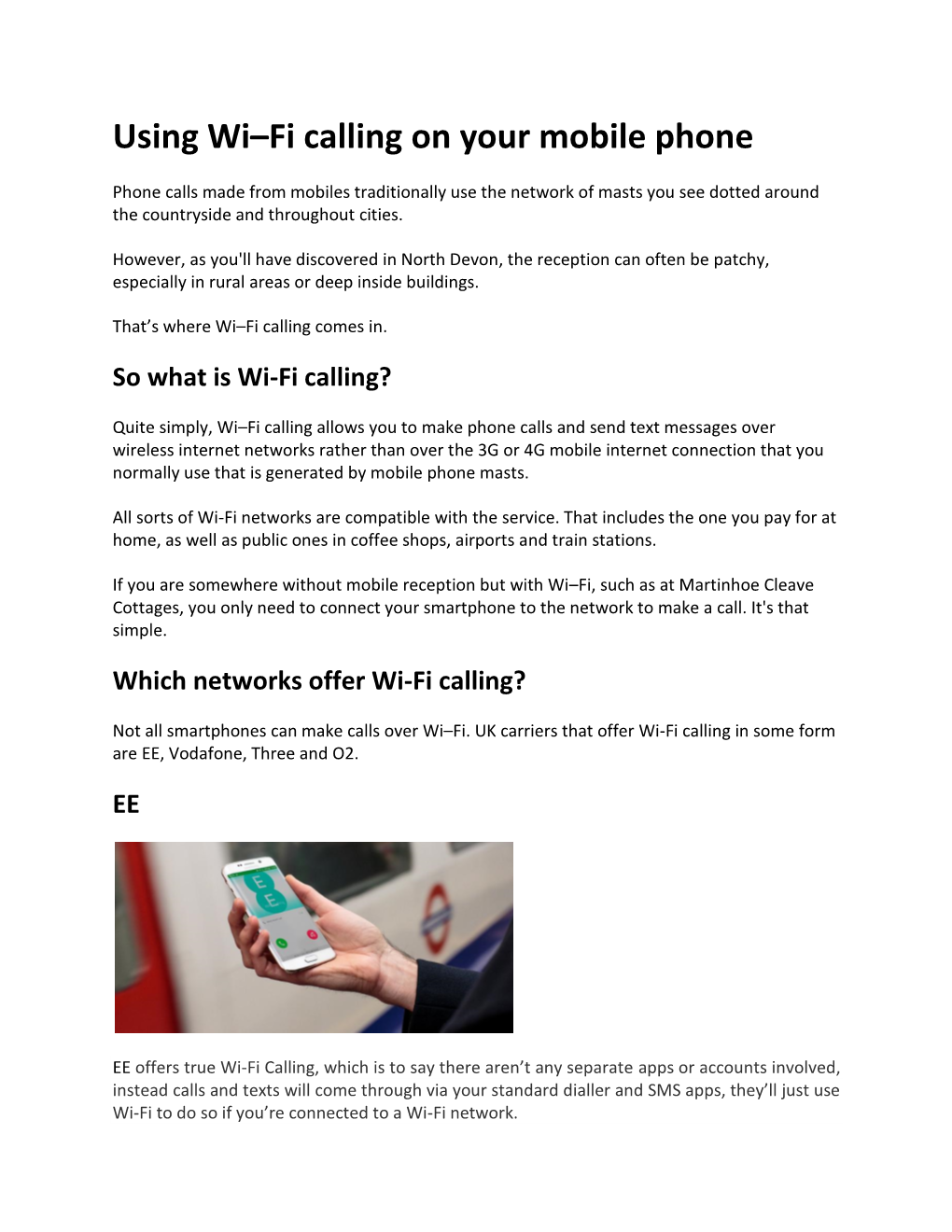 Using Wi–Fi Calling on Your Mobile Phone
