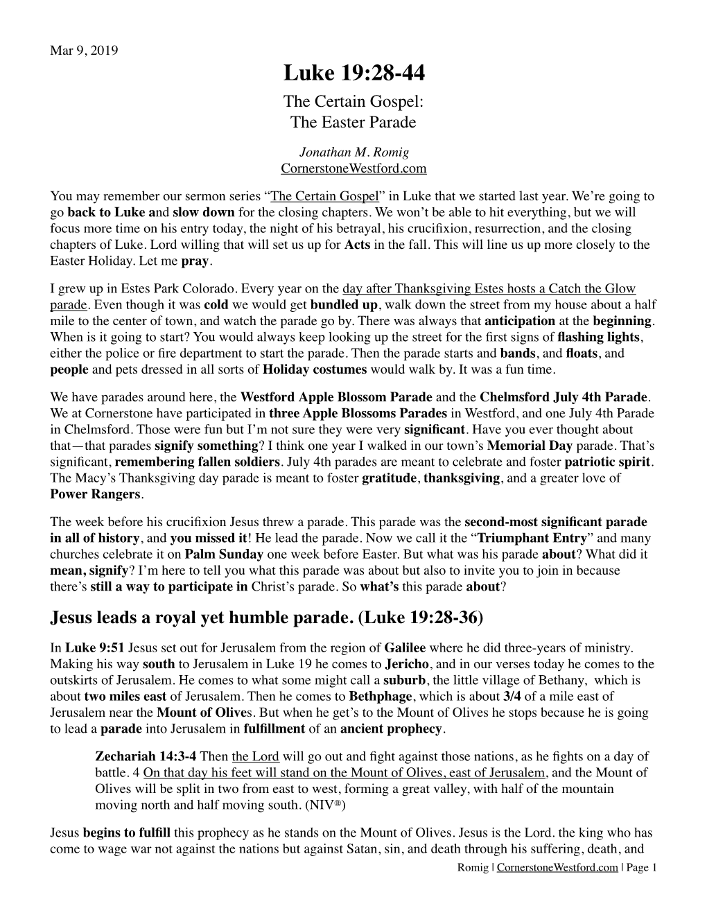 Luke 19.28-44 Jromig Easter Parade Sermon Web V0