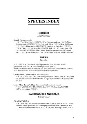 Species Index