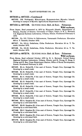 407159 to 407274. GLYCINE SOJA Sieb. & Zucc. Fabaceae. Wild