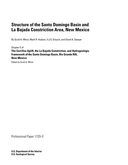 Structure of the Santo Domingo Basin and La Bajada Constriction Area, New Mexico