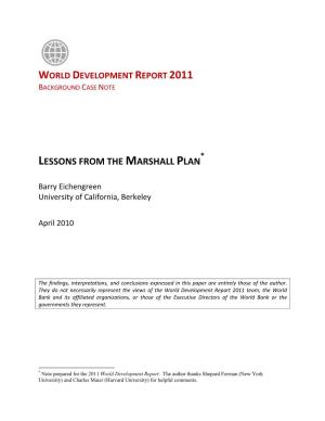Lessons from the Marshall Plan