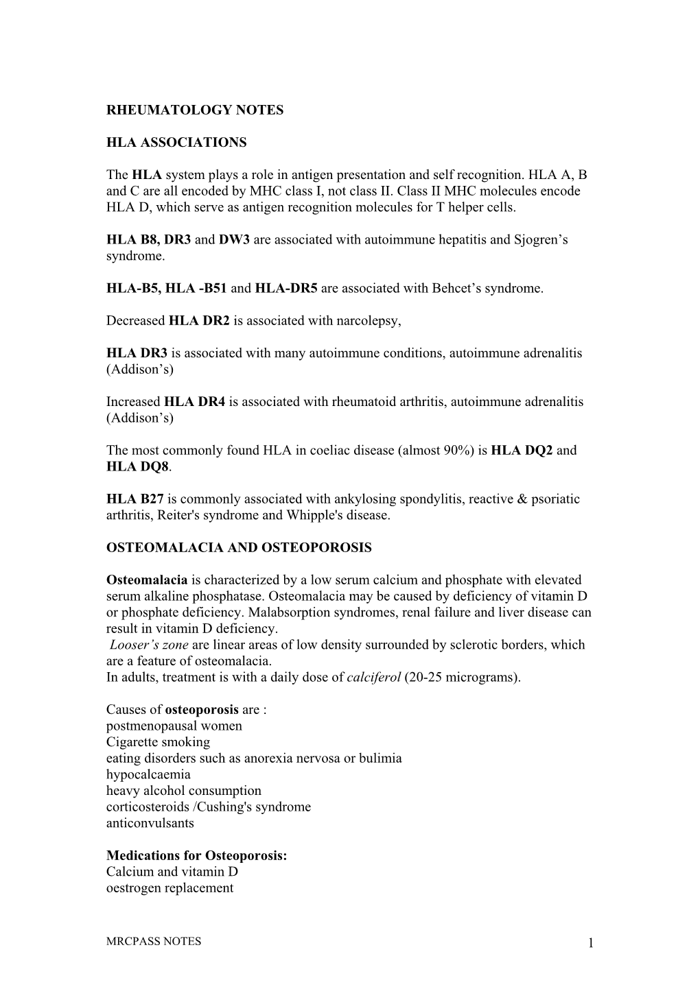 Rheumatology Notes.Pdf