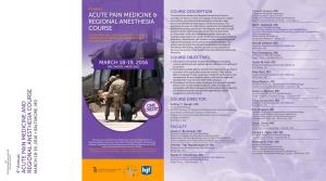 Acute Pain Medicine & Regional Anesthesia Course