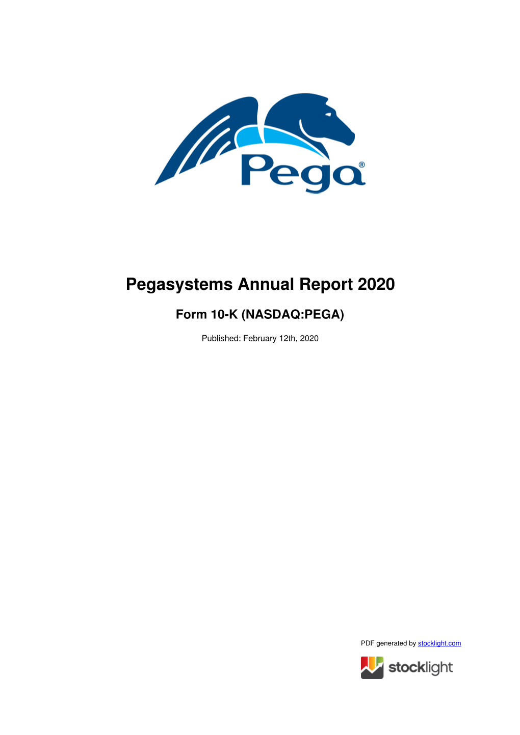 Pegasystems Annual Report 2020