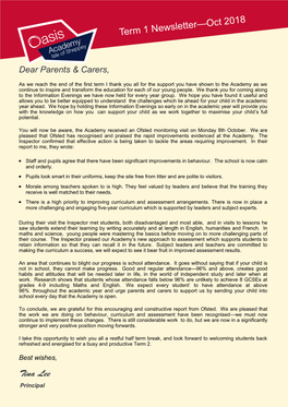 Dear Parents & Carers