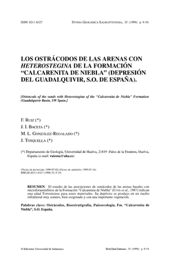 "Calcarenita De Niebla" (Depresión Del Guadalquivir, S.O