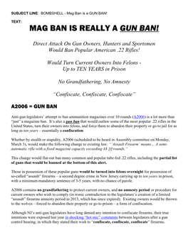 Subject Line: Anti-Gun Bill Count Now at 76