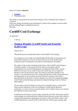 Cardiff Coal Exchange