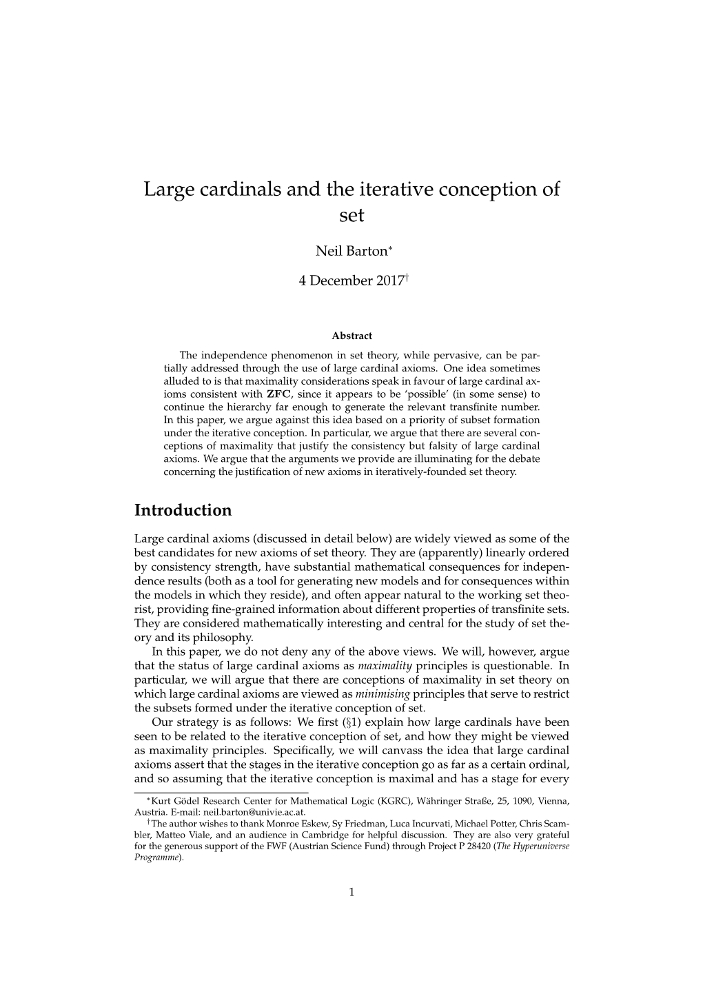 Large Cardinals and the Iterative Conception of Set