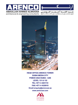 Head Office Arenco Tower Dubai Media City Pobox 2622