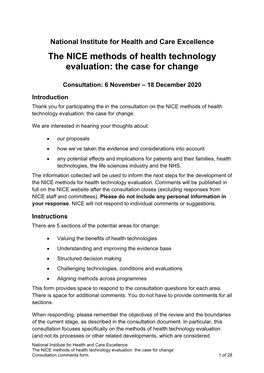 The NICE Methods of Health Technology Evaluation: the Case for Change