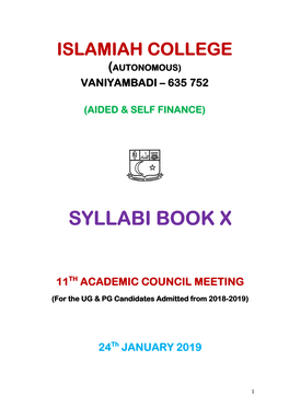 Syllabi Book X