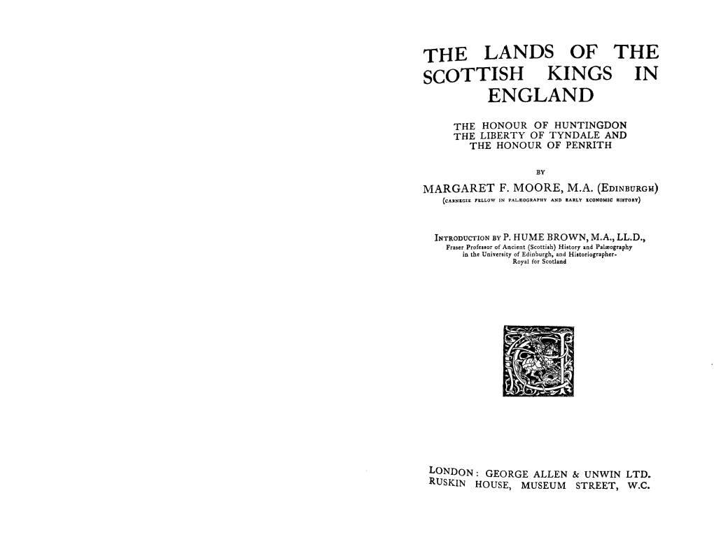 The Lands of the Scottish Kings in England