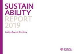 Evonik Sustainability Report 2019
