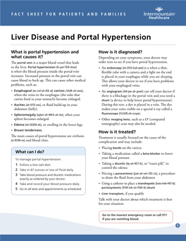 Liver Disease and Portal Hypertension Fact Sheet