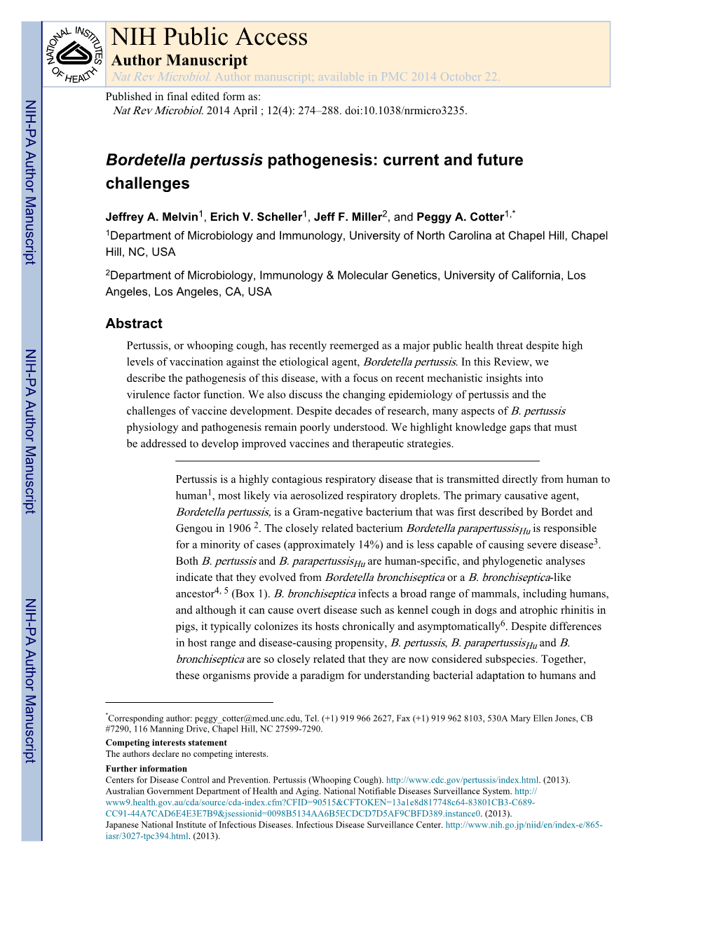 NIH Public Access Author Manuscript Nat Rev Microbiol