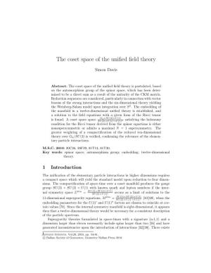 The Coset Space of the Unified Field Theory