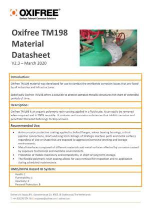 Oxifree TM198 Material Datasheet V2.3 – March 2020