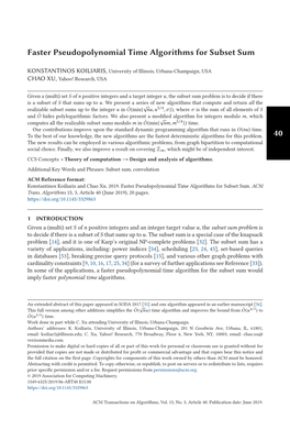 40 Faster Pseudopolynomial Time Algorithms for Subset