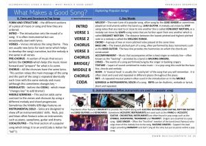 What Makes a Good Song? Exploring Popular Songs A