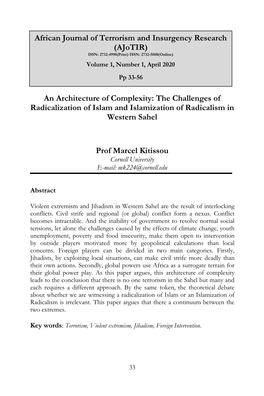 An Architecture of Complexity: the Challenges of Radicalization of Islam and Islamization of Radicalism in Western Sahel
