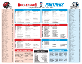 Buccaneers Offense Panthers Offense