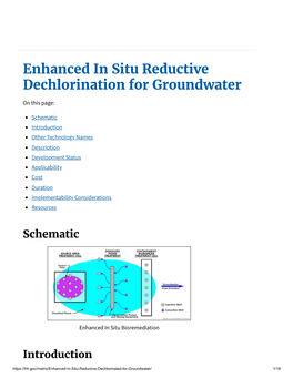 Enhanced in Situ Reductive Dechlorination for Groundwater