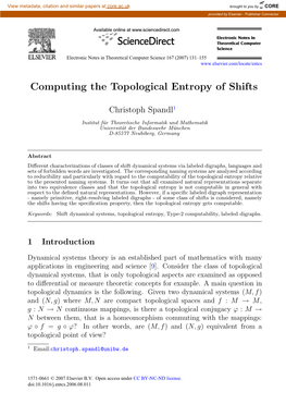 Computing the Topological Entropy of Shifts