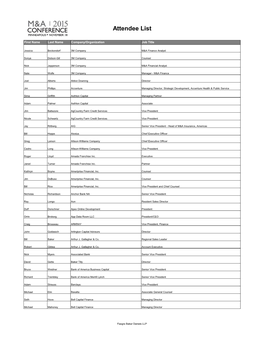 Attendee List