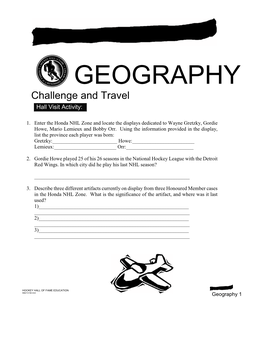 GEOGRAPHY Challenge and Travel